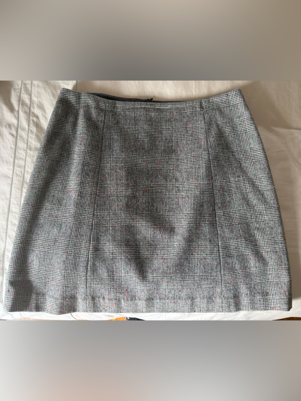 henri bendel Gray Glen Plaid Mini Skirt with Red & Green Flecks